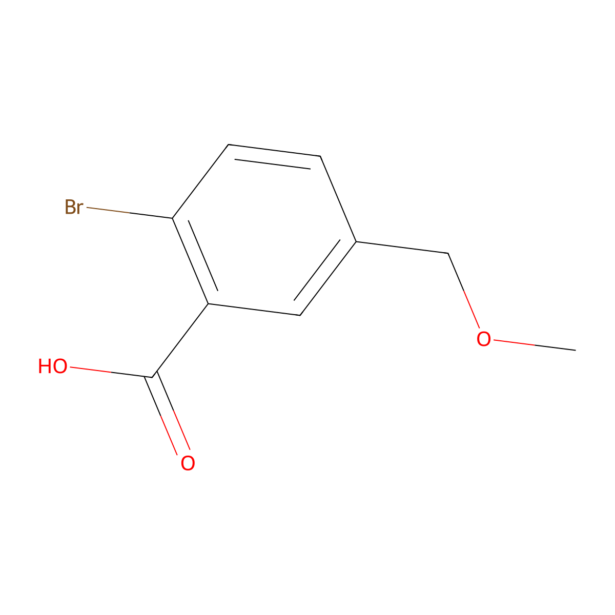 2-Bromo-5-(methoxymethyl)benzoic Acid molecular structure, CAS 1896954-45-2