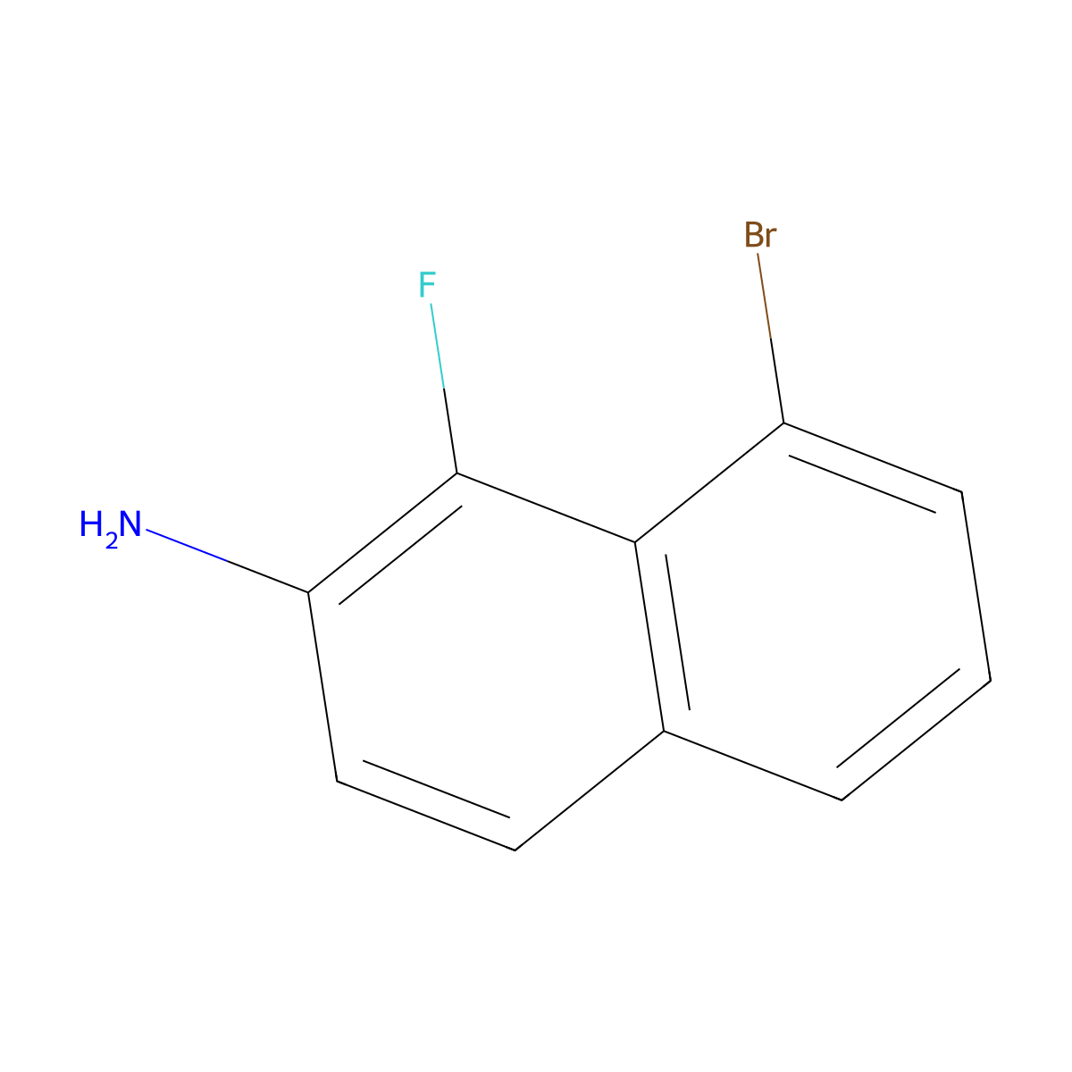 8-Bromo-1-fluoro-naphthalen-2-amine molecular structure, CAS 1896956-22-1