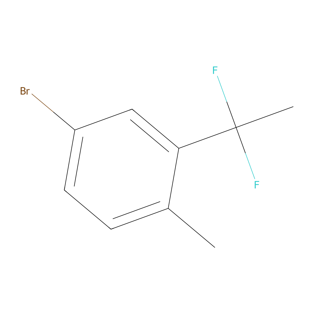 4-Bromo-2-(1,1-difluoroethyl)-1-methylbenzene molecular structure, CAS 1896956-34-5