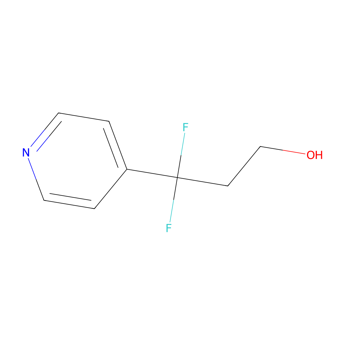 3,3-Difluoro-3-(pyridin-4-yl)propan-1-ol molecular structure, CAS 1896959-80-0