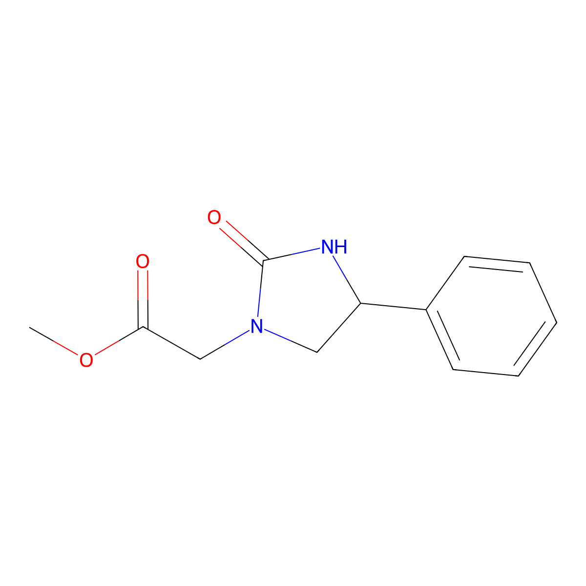 Methyl 2-(2-oxo-4-phenylimidazolidin-1-yl)acetate molecular structure, CAS 1896991-23-3