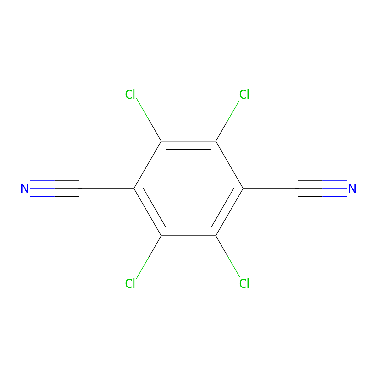 Tetrachloroterephthalonitrile molecular structure, CAS 1897-41-2