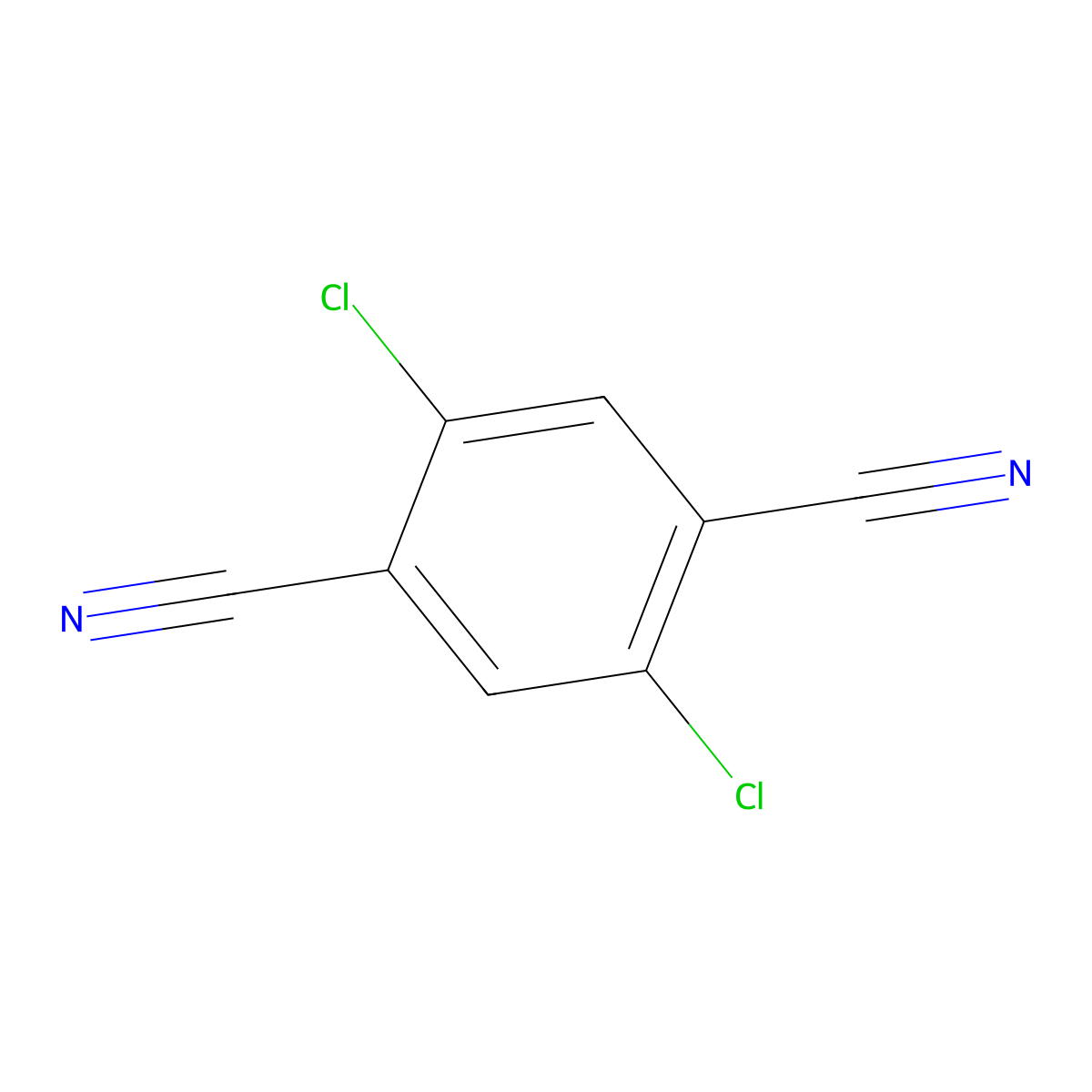 1,4-Benzenedicarbonitrile, 2,5-dichloro- molecular structure, CAS 1897-43-4