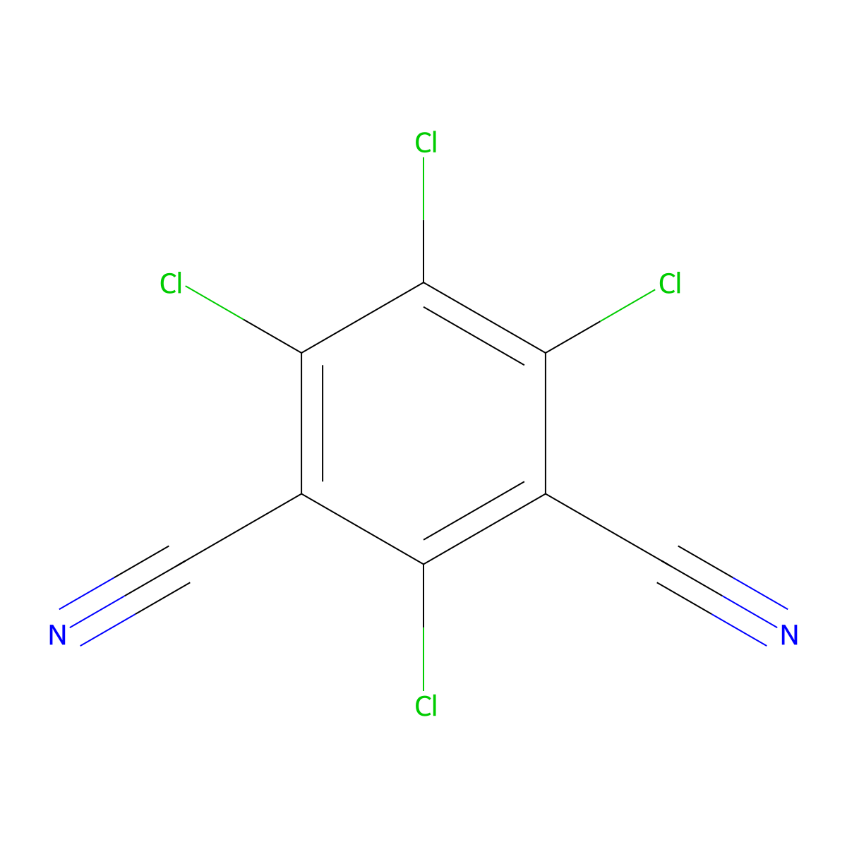 Chlorothalonil molecular structure, CAS 1897-45-6