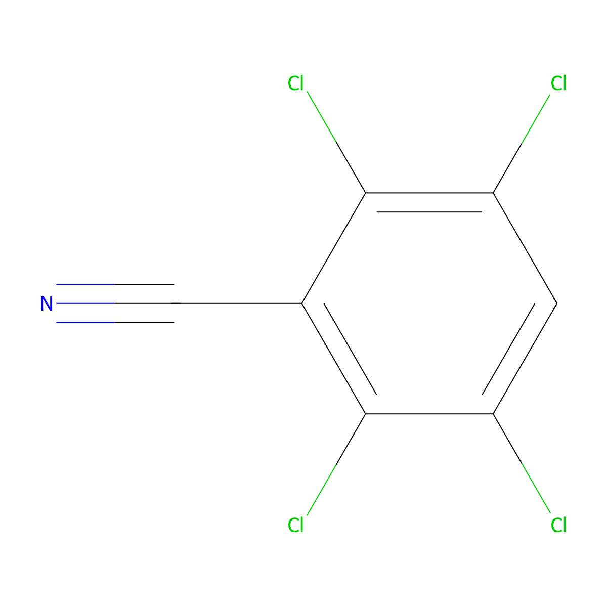 2,3,5,6-Tetrachlorobenzonitrile molecular structure, CAS 1897-46-7