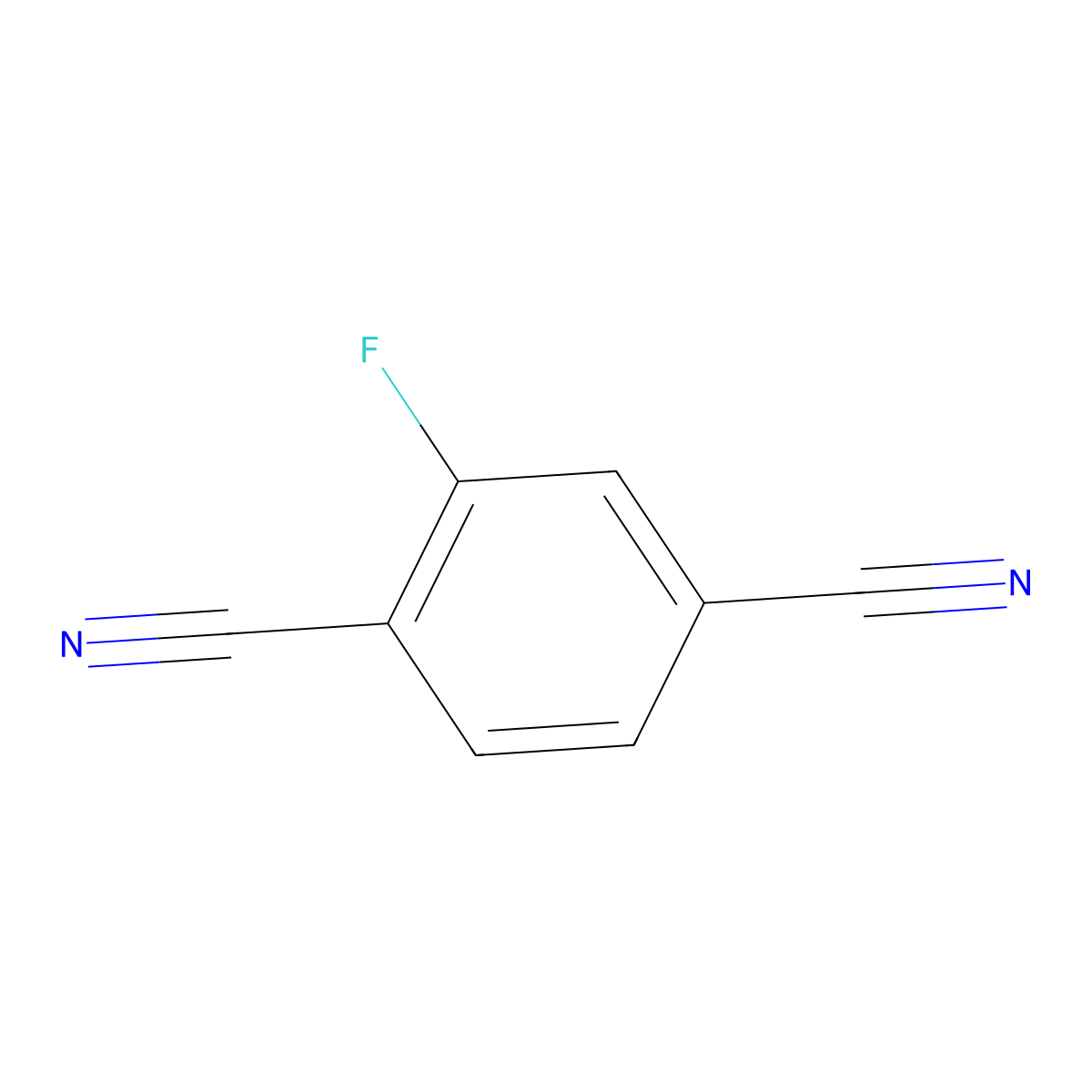 1,4-Benzenedicarbonitrile, 2-fluoro- molecular structure, CAS 1897-53-6
