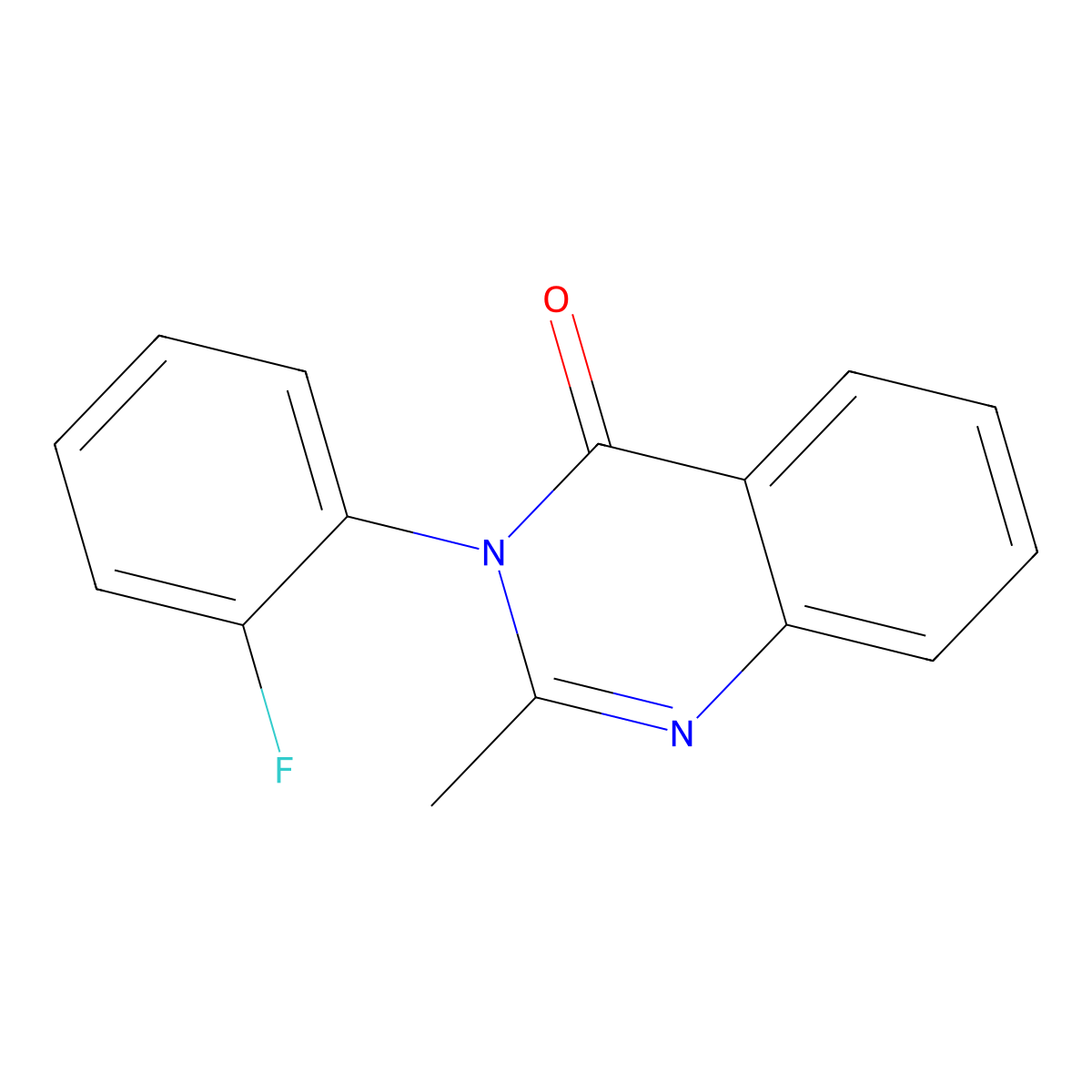 4(3H)-Quinazolinone, 3-(2-fluorophenyl)-2-methyl- molecular structure, CAS 1897-87-6