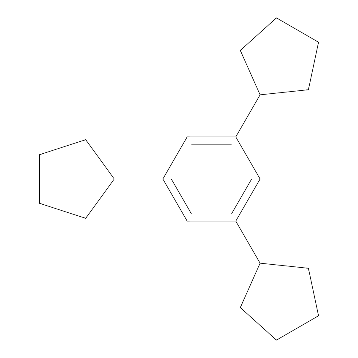 1,3,5-Tricyclopentylbenzene molecular structure, CAS 18970-51-9