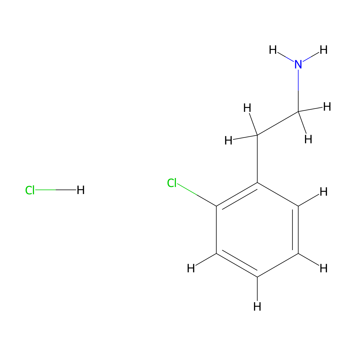 2-(2-Chlorophenyl)ethanamine hydrochloride molecular structure, CAS 18970-81-5
