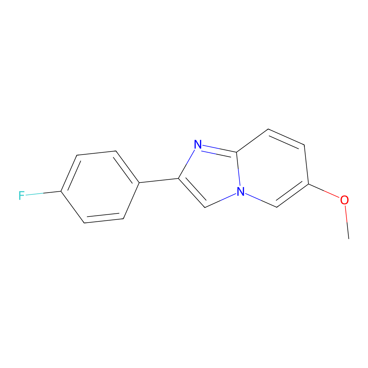 2-(4-Fluorophenyl)-6-methoxyimidazo[1,2-a]pyridine molecular structure, CAS 1897008-83-1