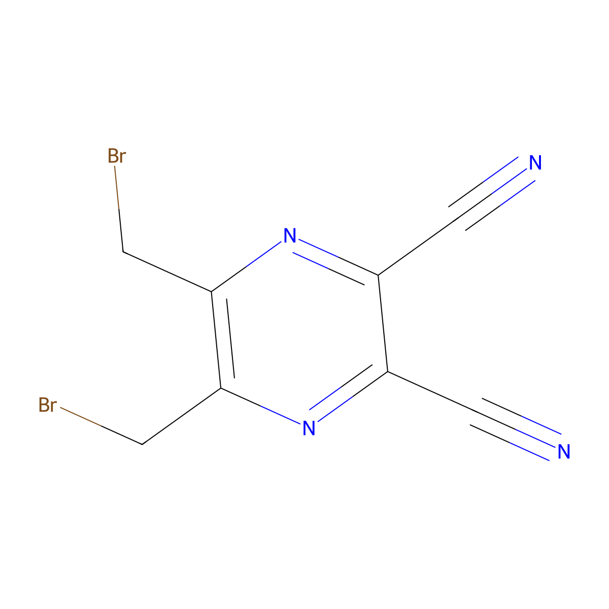 5,6-Bis(bromomethyl)pyrazine-2,3-dicarbonitrile molecular structure, CAS 189701-21-1