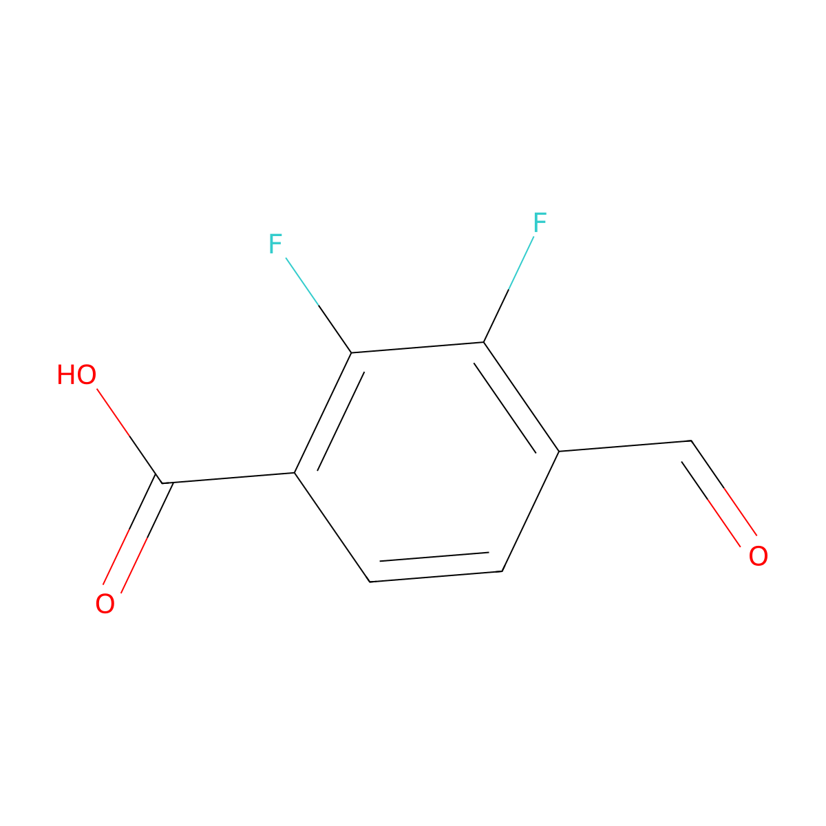 2,3-Difluoro-4-formylbenzoic acid molecular structure, CAS 1897016-64-6