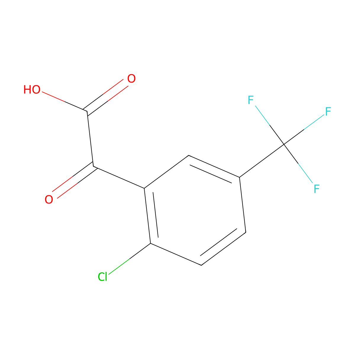 2-[2-Chloro-5-(trifluoromethyl)phenyl]-2-oxoacetic acid molecular structure, CAS 1897029-79-6