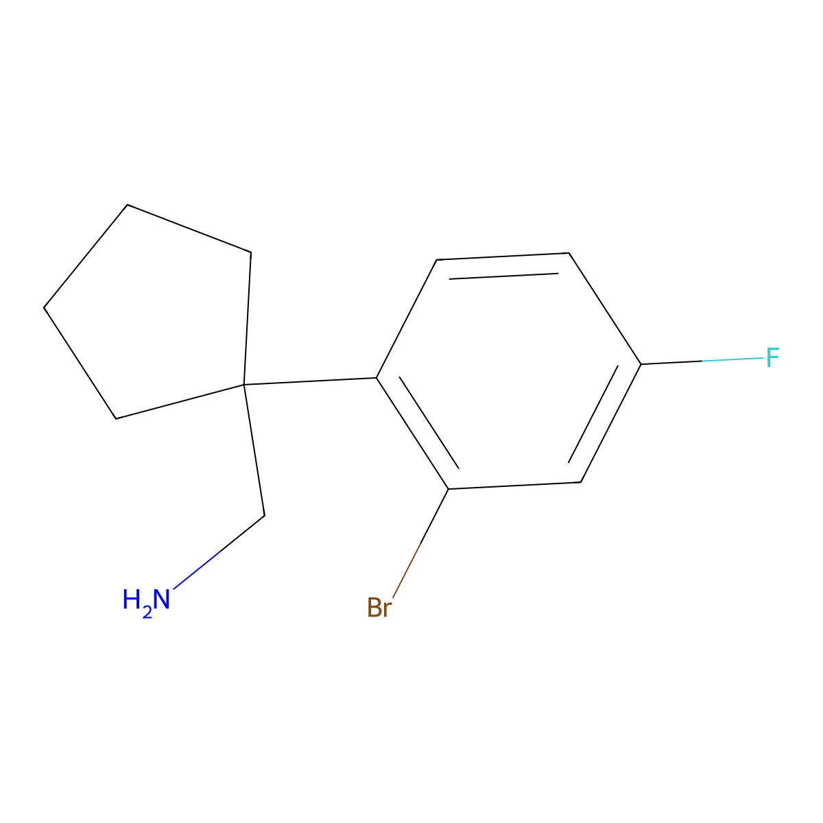 1-(2-Bromo-4-fluorophenyl)cyclopentanemethanamine molecular structure, CAS 1897035-52-7