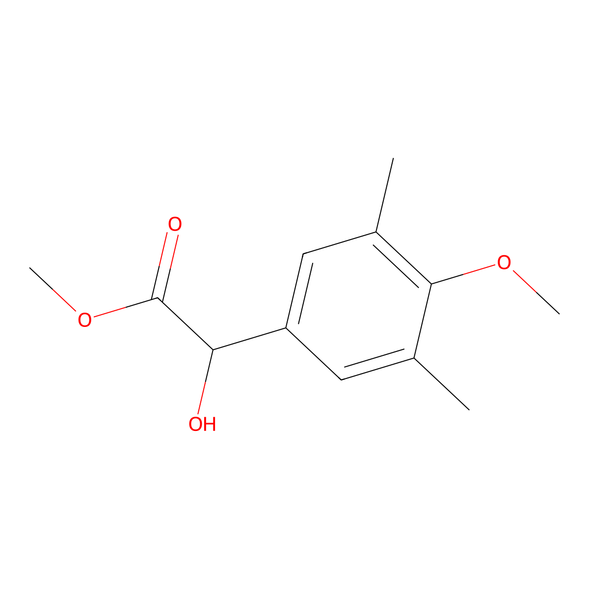 Methyl 2-hydroxy-2-(4-methoxy-3,5-dimethylphenyl)acetate molecular structure, CAS 1897039-34-7