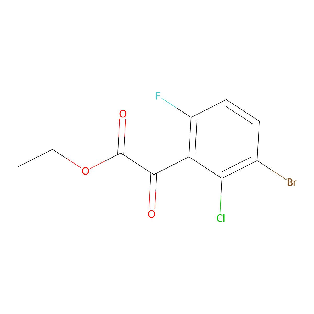 Ethyl 2-(3-bromo-2-chloro-6-fluorophenyl)-2-oxoacetate molecular structure, CAS 1897041-24-5