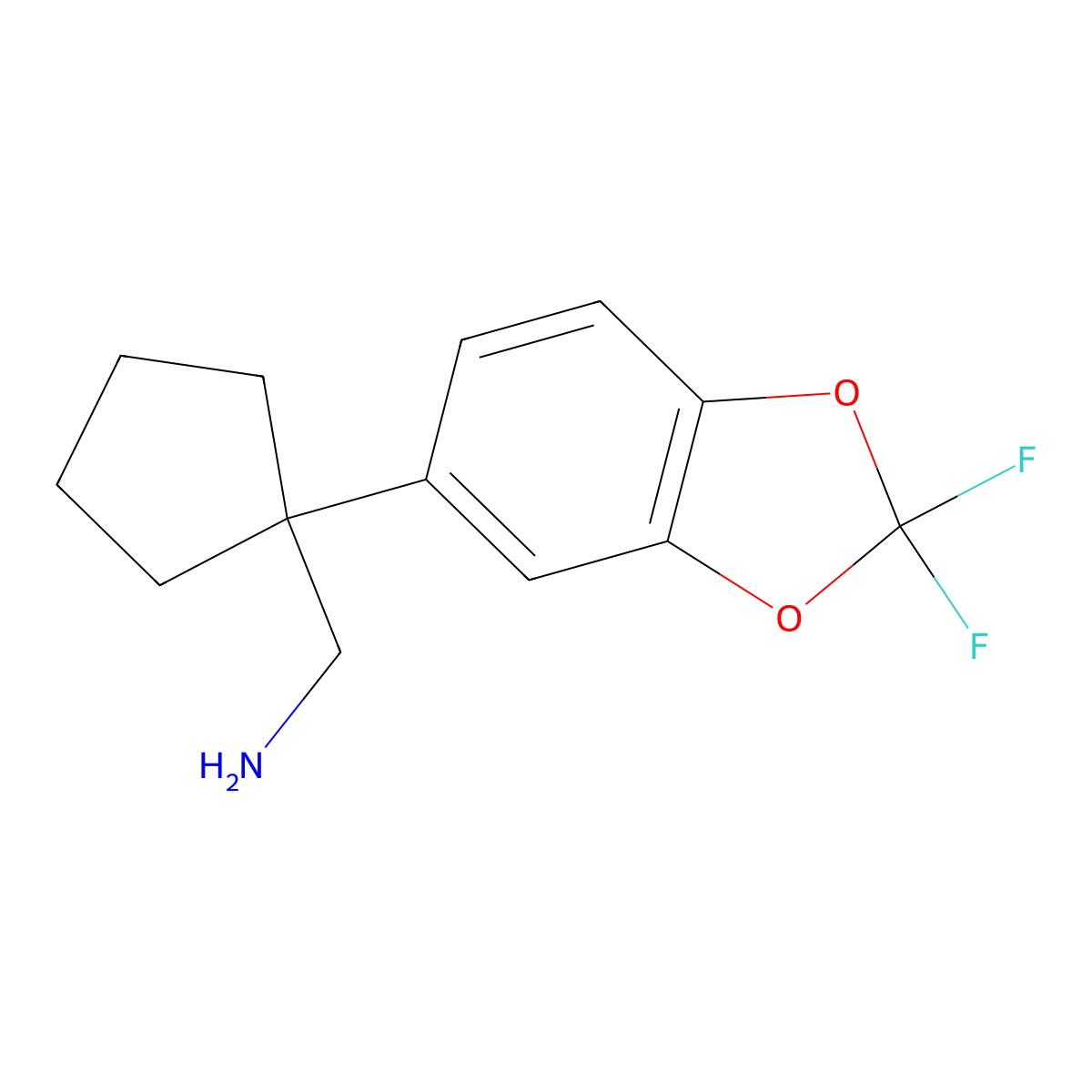 1-(2,2-Difluoro-1,3-benzodioxol-5-yl)cyclopentanemethanamine molecular structure, CAS 1897044-10-8