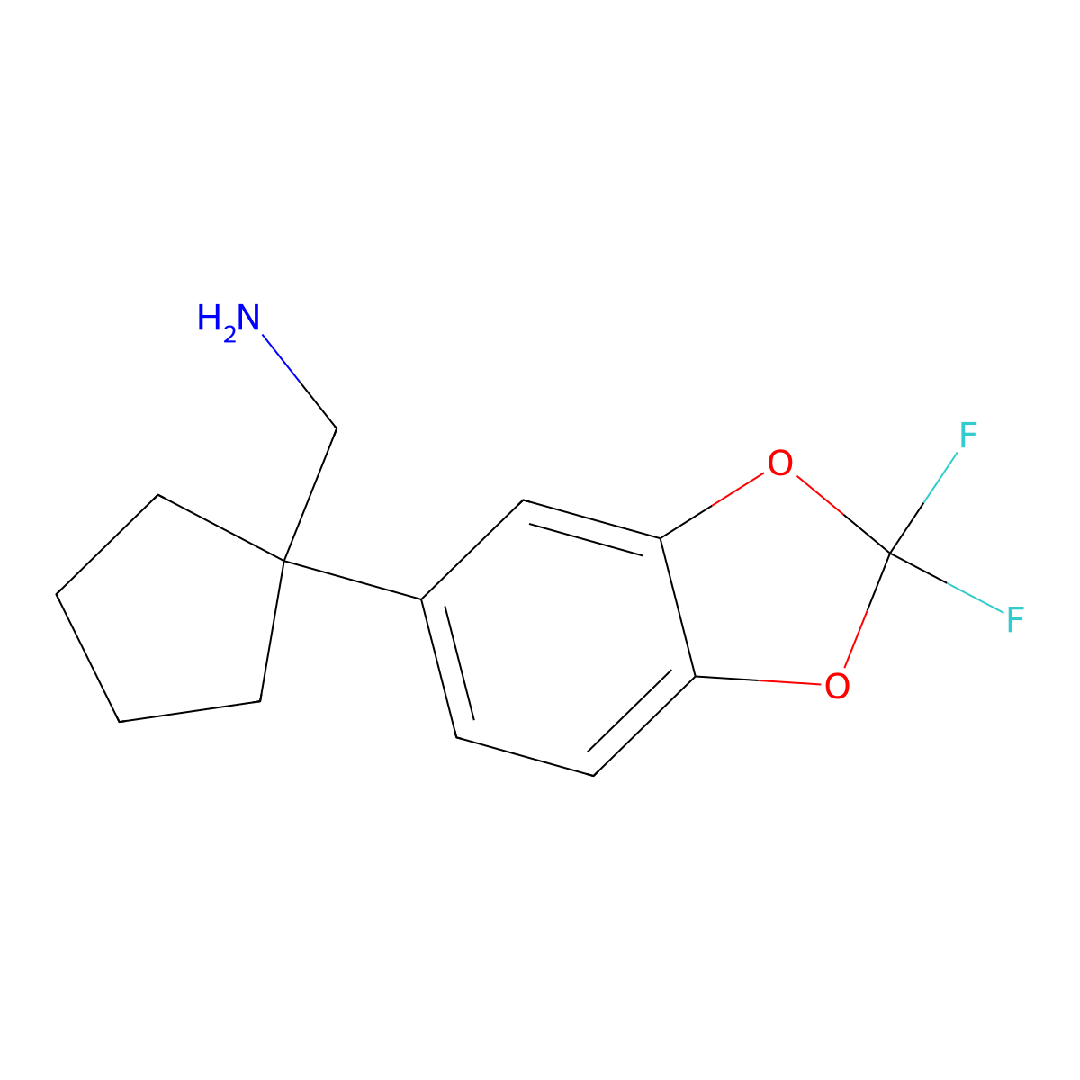 1-(2,2-Difluoro-1,3-benzodioxol-5-yl)cyclopentanemethanamine molecular structure, CAS 1897044-10-8