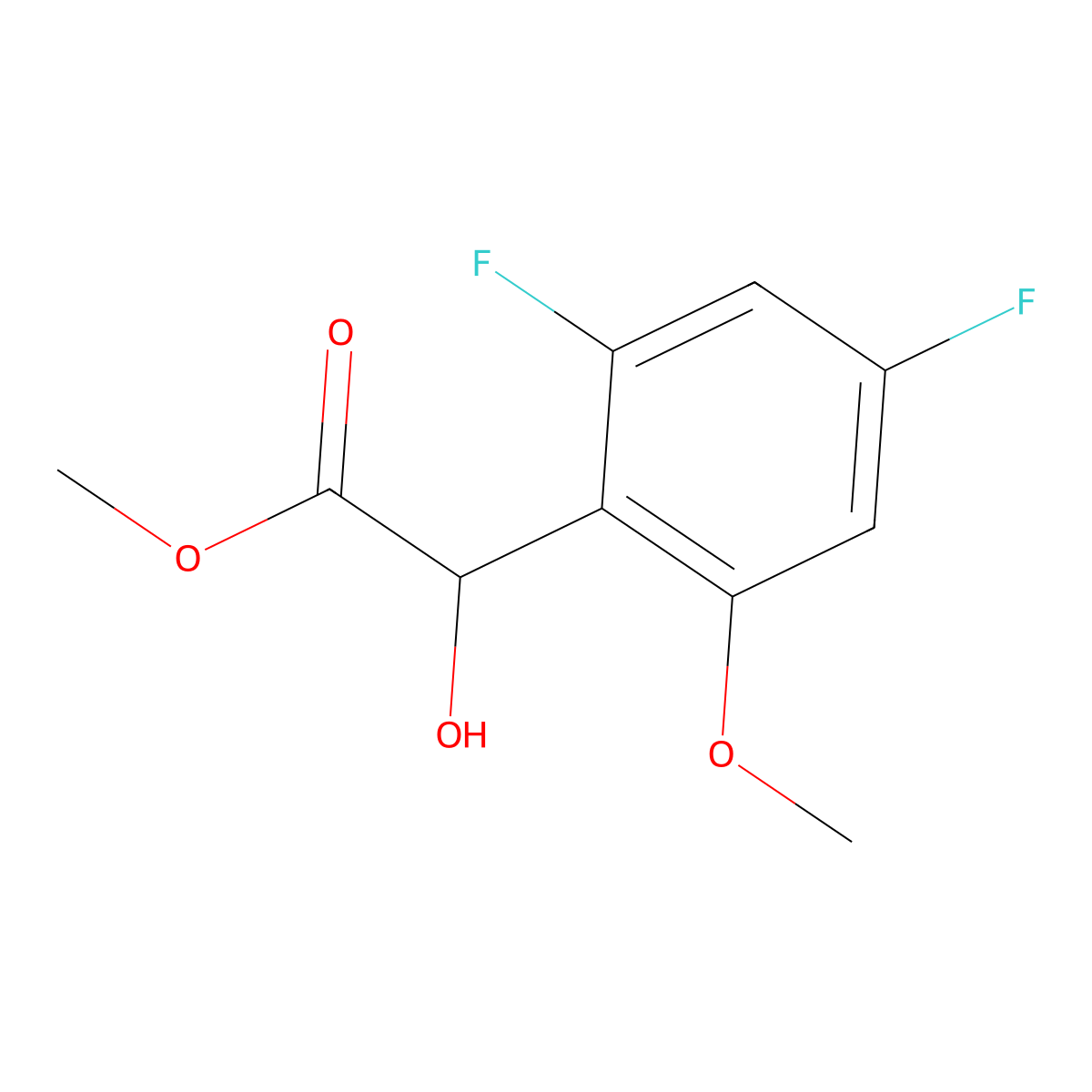Methyl 2-(2,4-difluoro-6-methoxyphenyl)-2-hydroxyacetate molecular structure, CAS 1897051-41-0