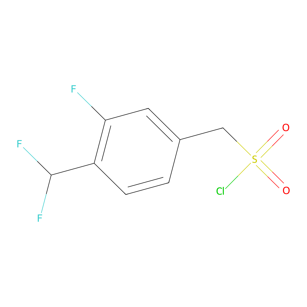 [4-(Difluoromethyl)-3-fluorophenyl]methanesulfonyl chloride molecular structure, CAS 1897064-13-9