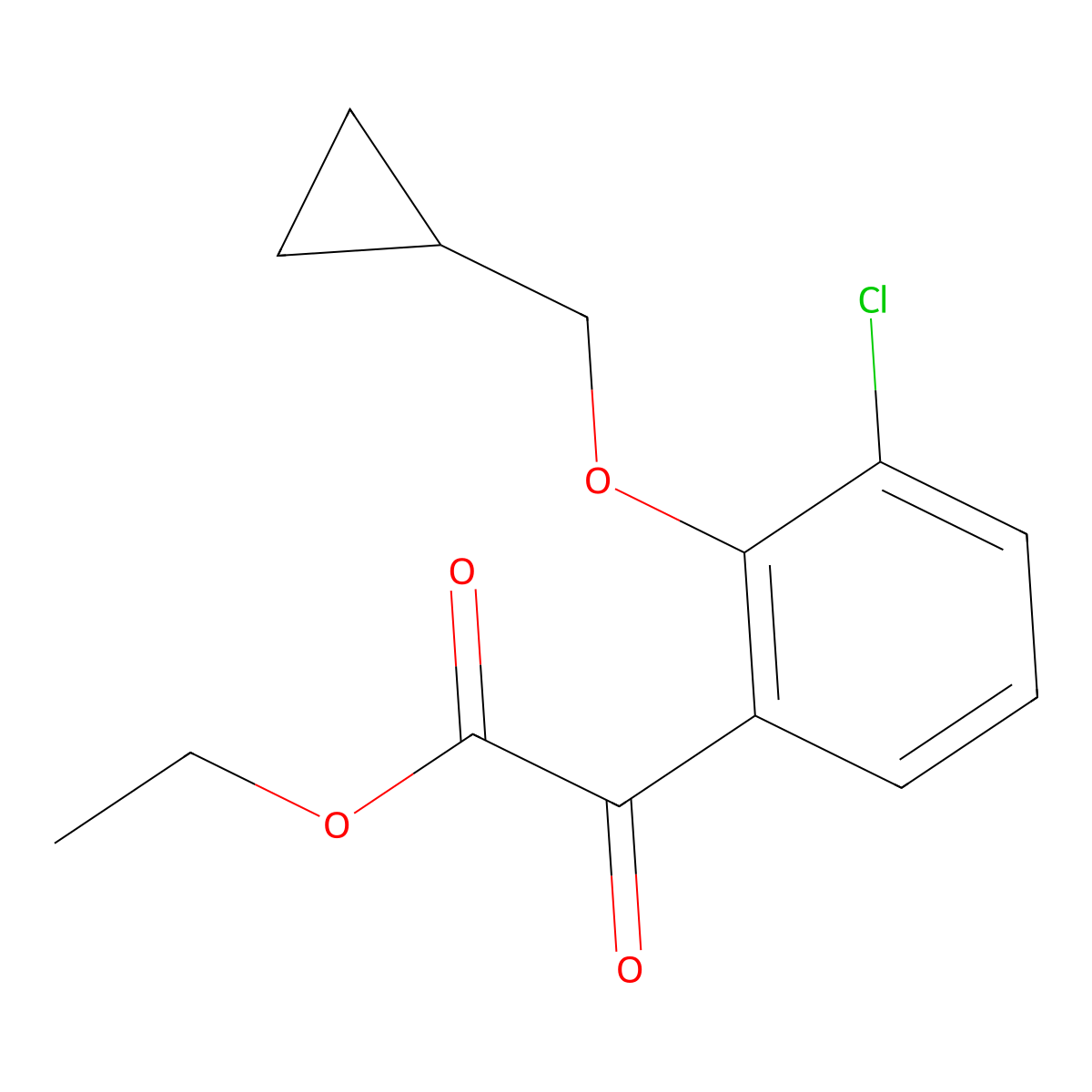 Ethyl 3-chloro-2-(cyclopropylmethoxy)-alpha-oxobenZeneacetate molecular structure, CAS 1897077-02-9