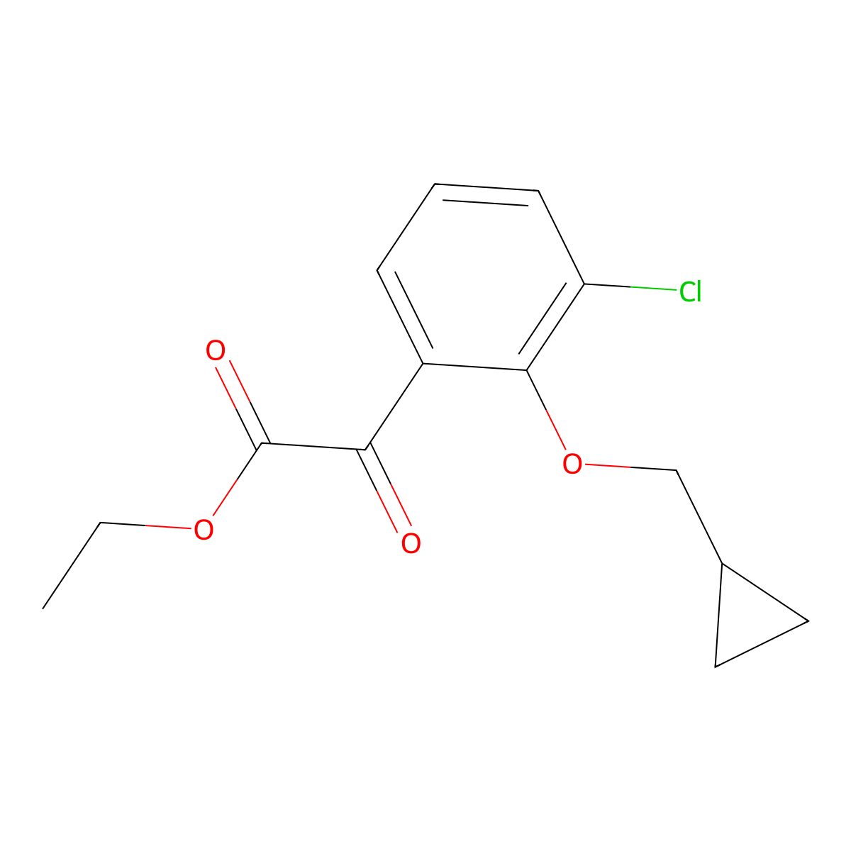 Ethyl 3-chloro-2-(cyclopropylmethoxy)-alpha-oxobenZeneacetate molecular structure, CAS 1897077-02-9