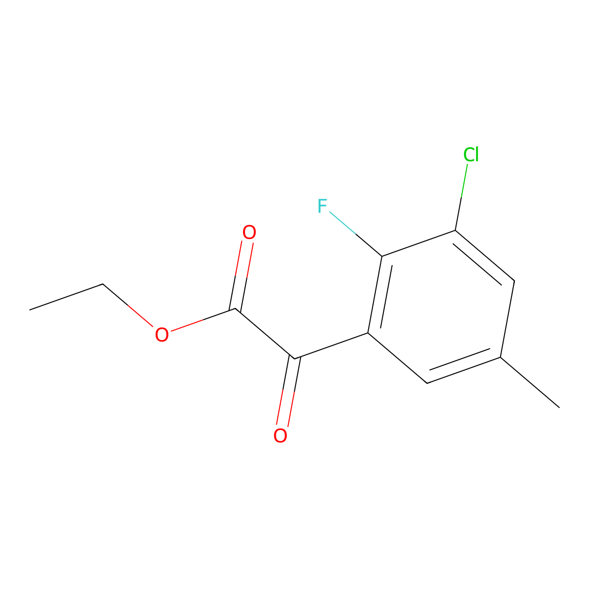 Ethyl 3-chloro-2-fluoro-5-methyl-alpha-oxobenZeneacetate molecular structure, CAS 1897094-61-9