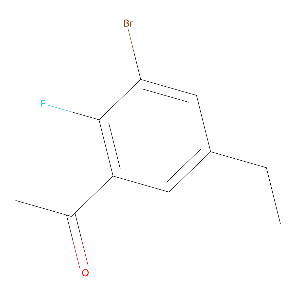 1-(3-Bromo-5-ethyl-2-fluorophenyl)ethanone molecular structure, CAS 1897094-86-8