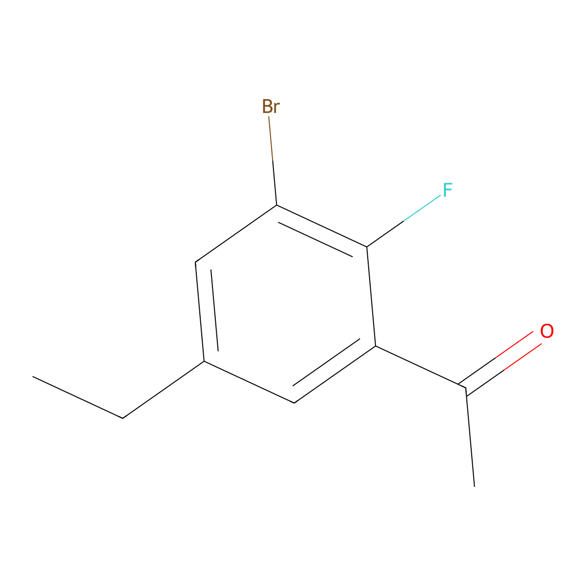 1-(3-Bromo-5-ethyl-2-fluorophenyl)ethanone molecular structure, CAS 1897094-86-8