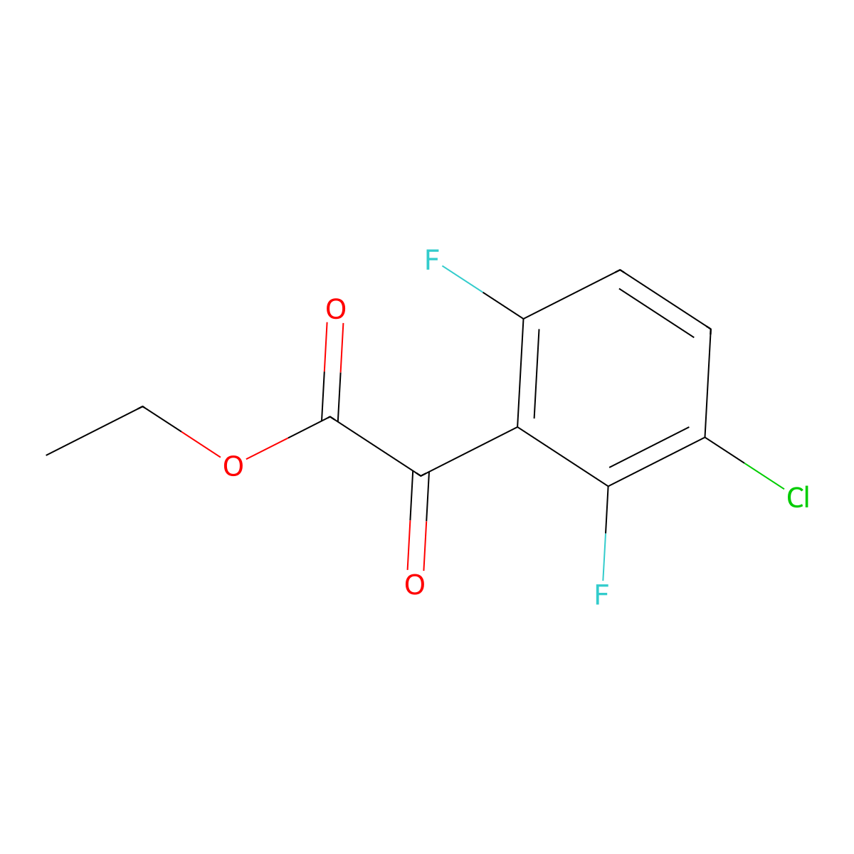 Ethyl 2-(3-chloro-2,6-difluorophenyl)-2-oxoacetate molecular structure, CAS 1897109-50-0