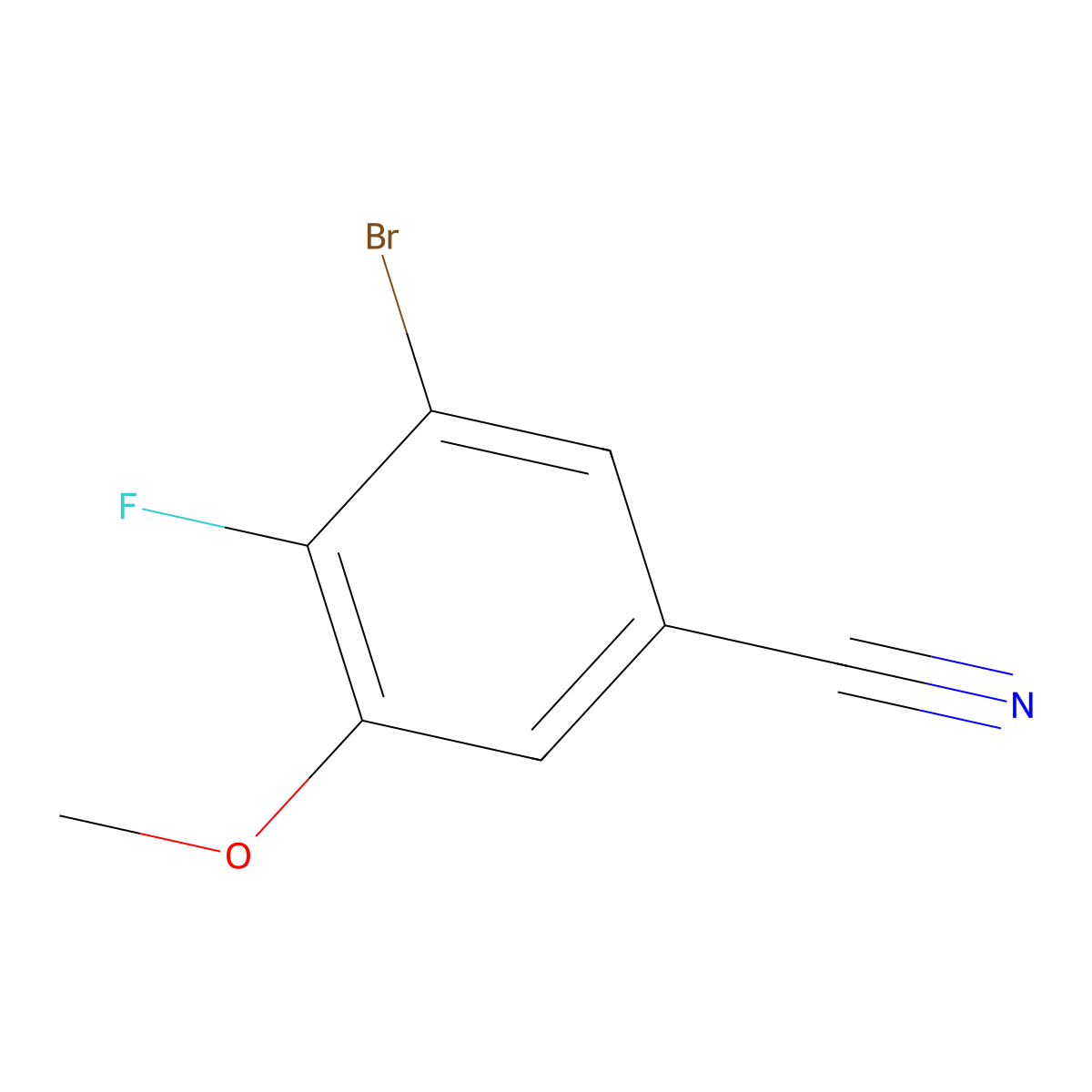 3-Bromo-4-fluoro-5-methoxybenzonitrile molecular structure, CAS 1897138-64-5