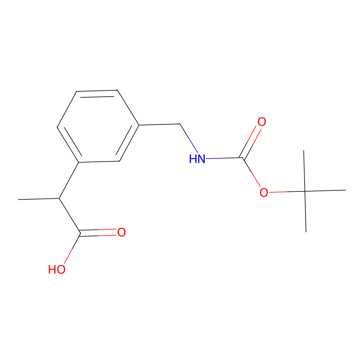 2-[3-({[(Tert-butoxy)carbonyl]amino}methyl)phenyl]propanoic acid molecular structure, CAS 1897143-13-3