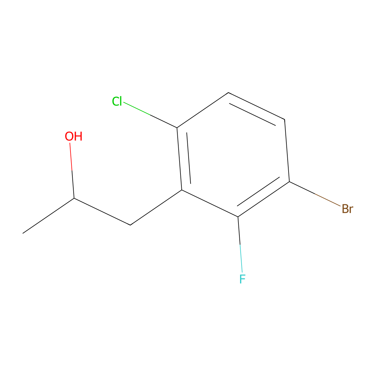 3-Bromo-6-chloro-2-fluoro-alpha-methylbenZeneethanol molecular structure, CAS 1897144-91-0