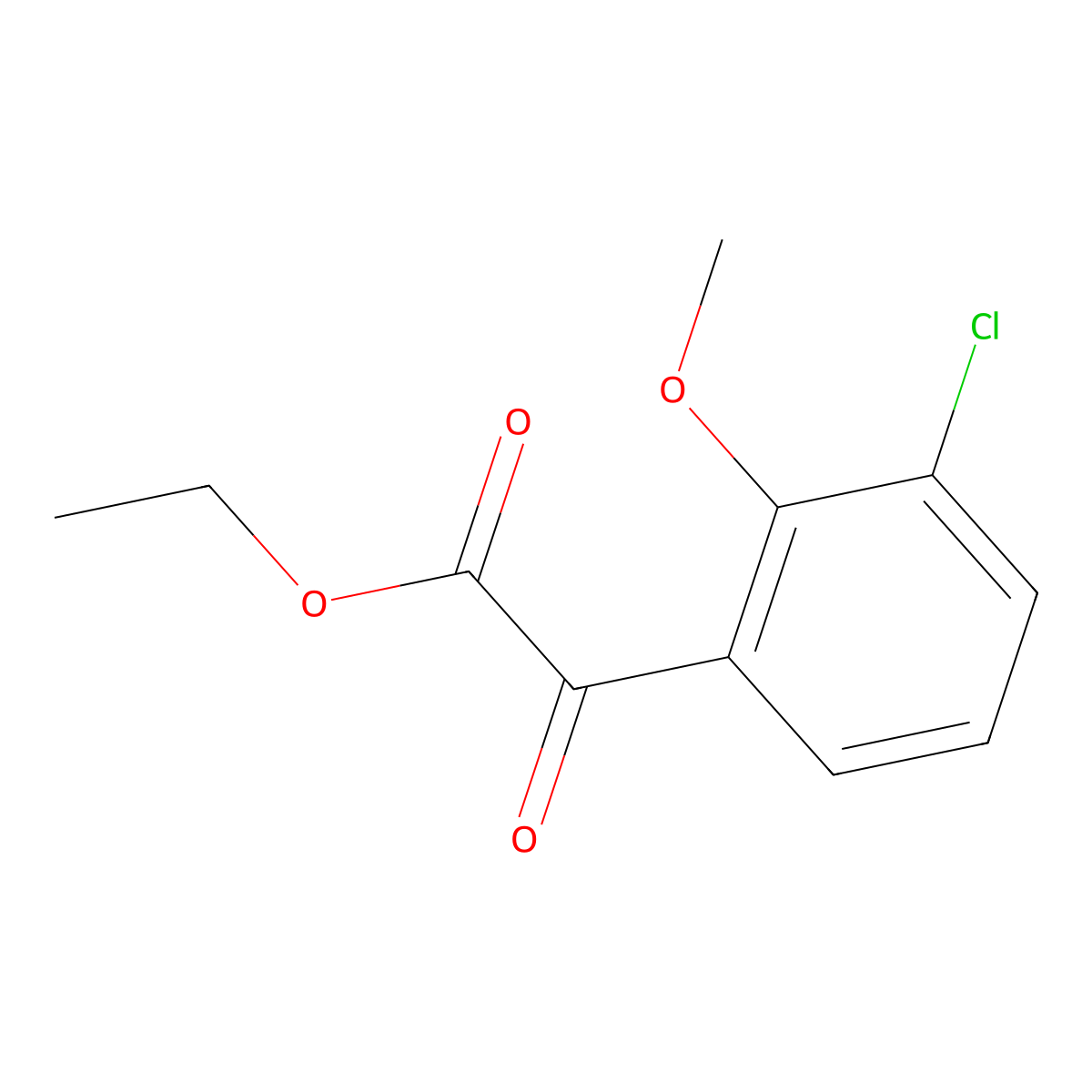 Ethyl 2-(3-chloro-2-methoxyphenyl)-2-oxoacetate molecular structure, CAS 1897151-66-4