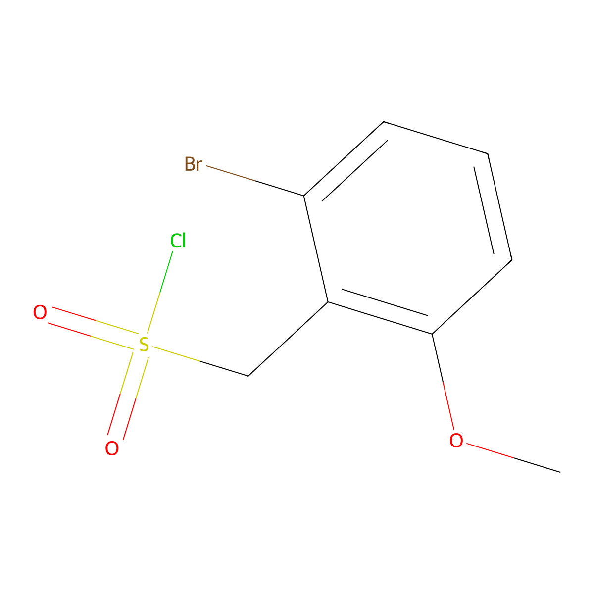 (2-Bromo-6-methoxyphenyl)methanesulfonyl chloride molecular structure, CAS 1897151-88-0