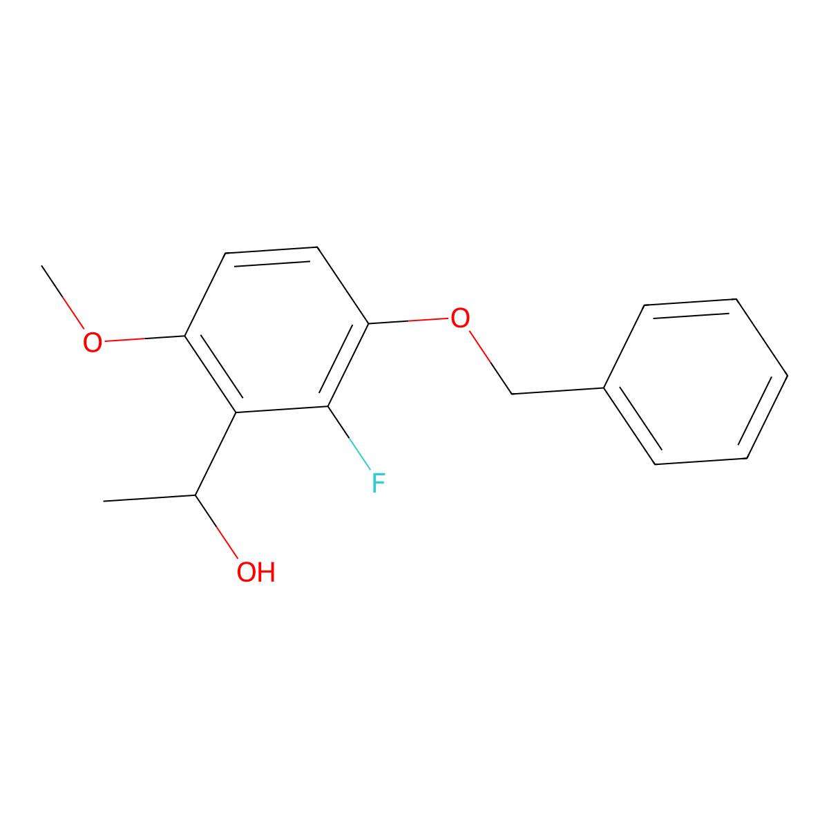 1-(3-(Benzyloxy)-2-fluoro-6-methoxyphenyl)ethanol molecular structure, CAS 1897185-43-1