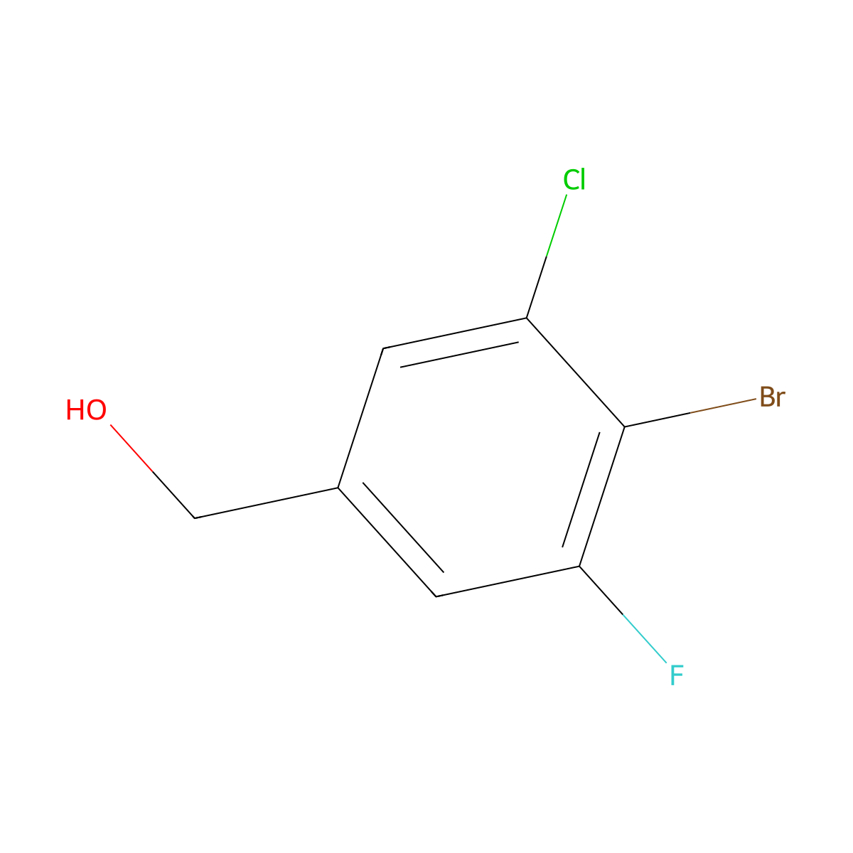 (4-Bromo-3-chloro-5-fluorophenyl)methanol molecular structure, CAS 1897188-81-6