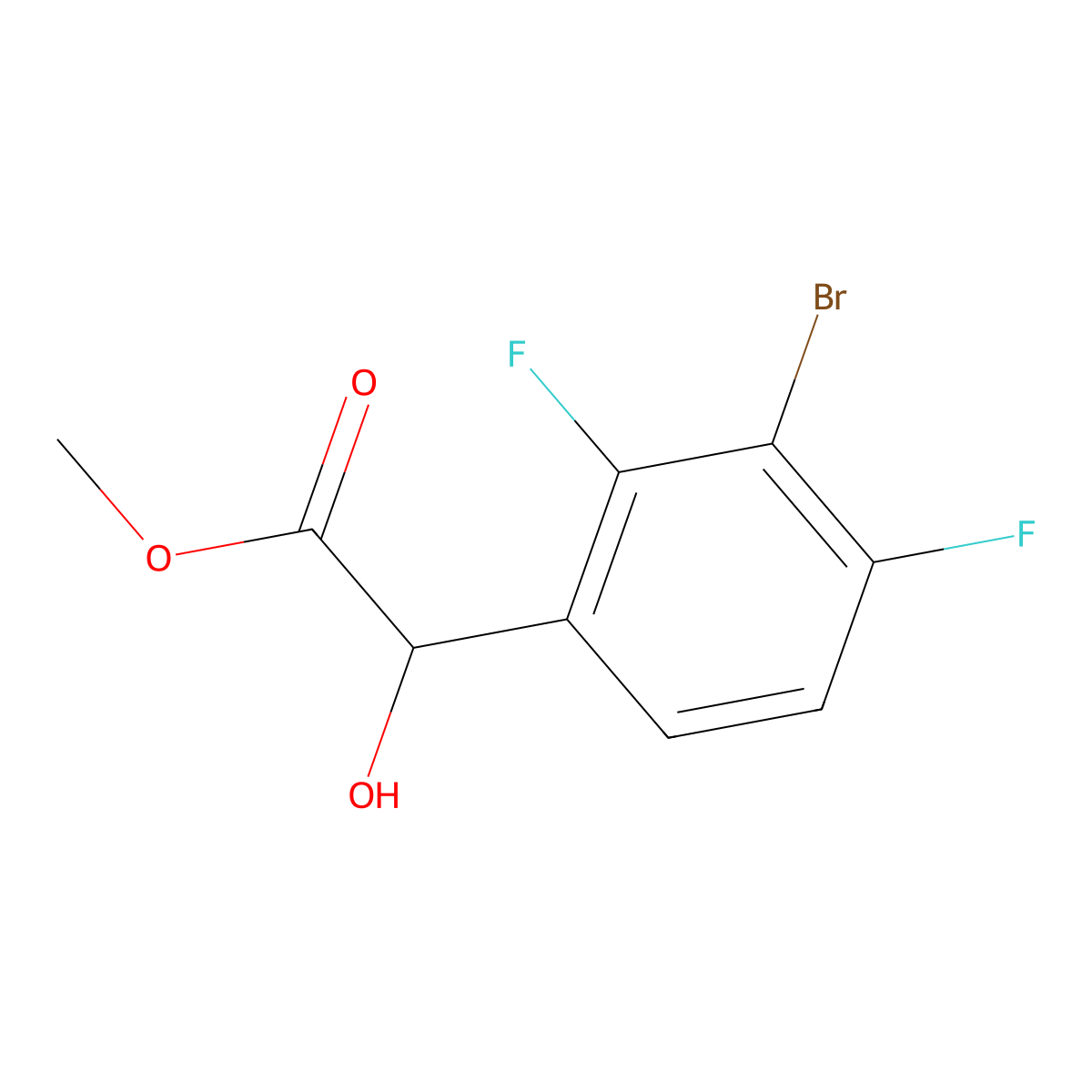 Methyl 2-(3-bromo-2,4-difluorophenyl)-2-hydroxyacetate molecular structure, CAS 1897196-90-5