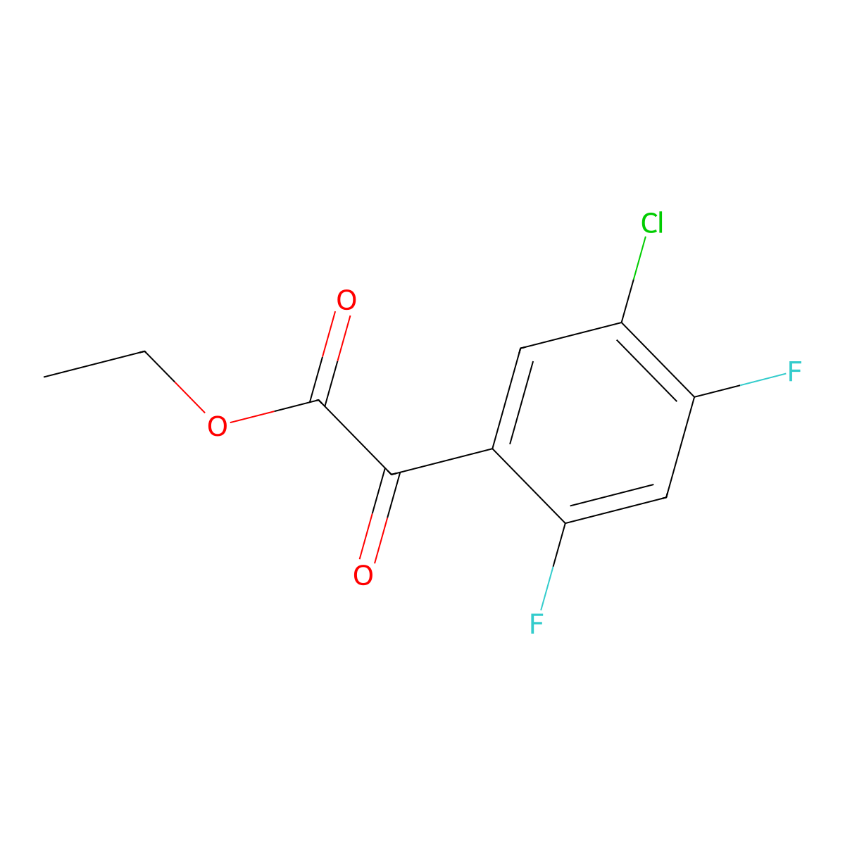 Ethyl 5-chloro-2,4-difluoro-alpha-oxobenZeneacetate molecular structure, CAS 1897227-50-7