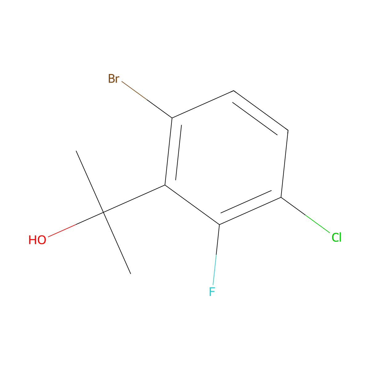 2-(6-Bromo-3-chloro-2-fluorophenyl)propan-2-ol molecular structure, CAS 1897281-88-7