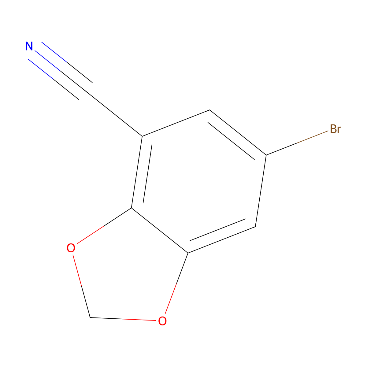 6-Bromo-1,3-dioxaindane-4-carbonitrile molecular structure, CAS 1897295-11-2