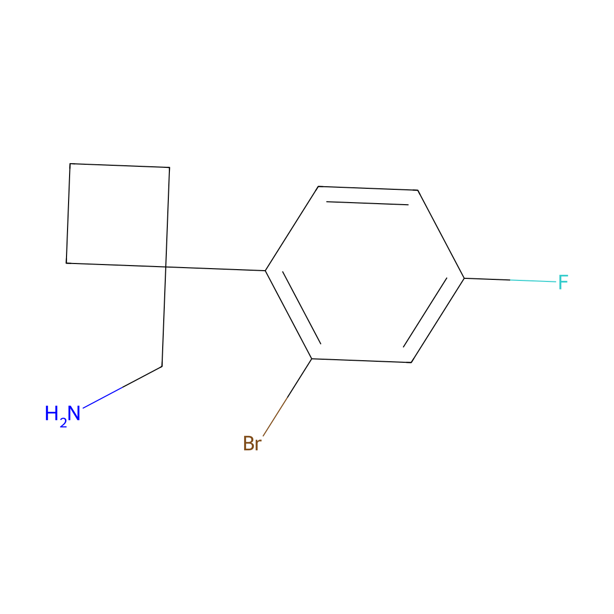 1-(2-Bromo-4-fluorophenyl)cyclobutanemethanamine molecular structure, CAS 1897326-39-4
