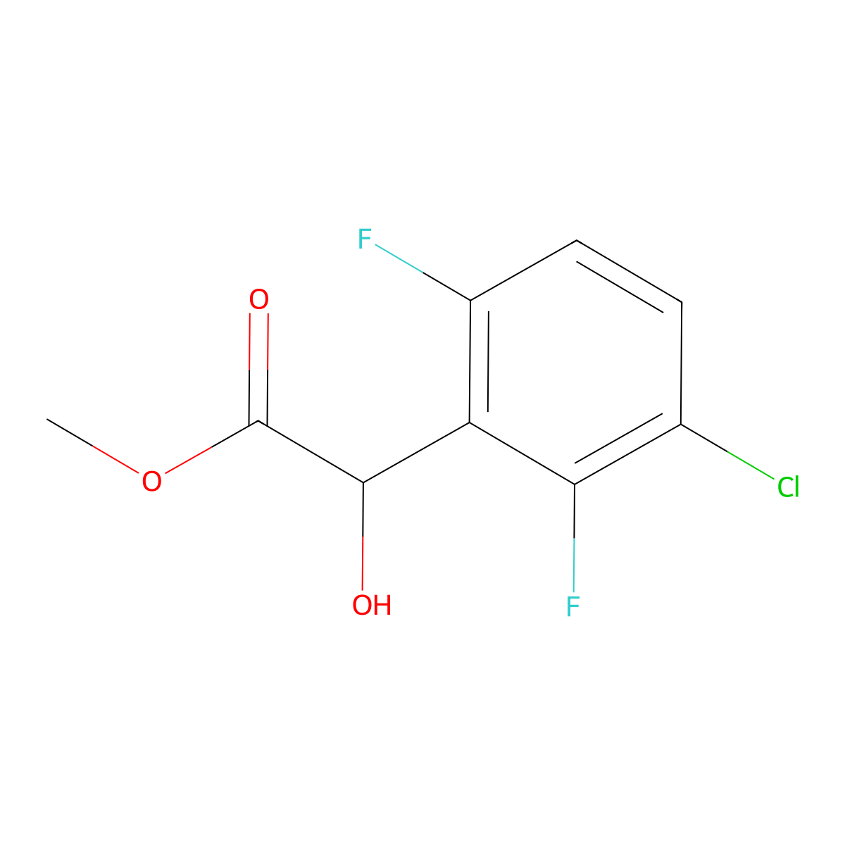Methyl 2-(3-chloro-2,6-difluorophenyl)-2-hydroxyacetate molecular structure, CAS 1897340-88-3