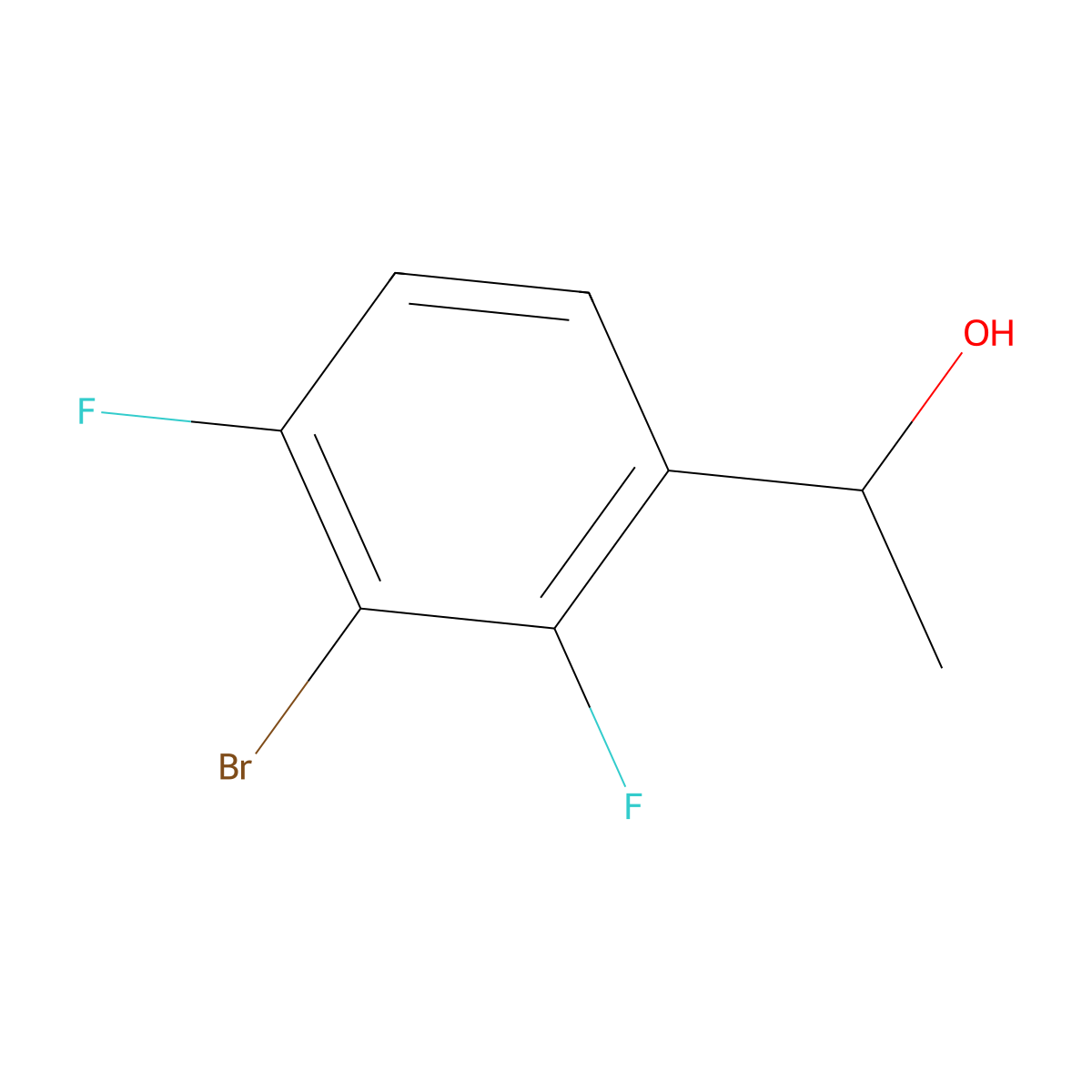 1-(3-Bromo-2,4-difluorophenyl)ethanol molecular structure, CAS 1897340-96-3
