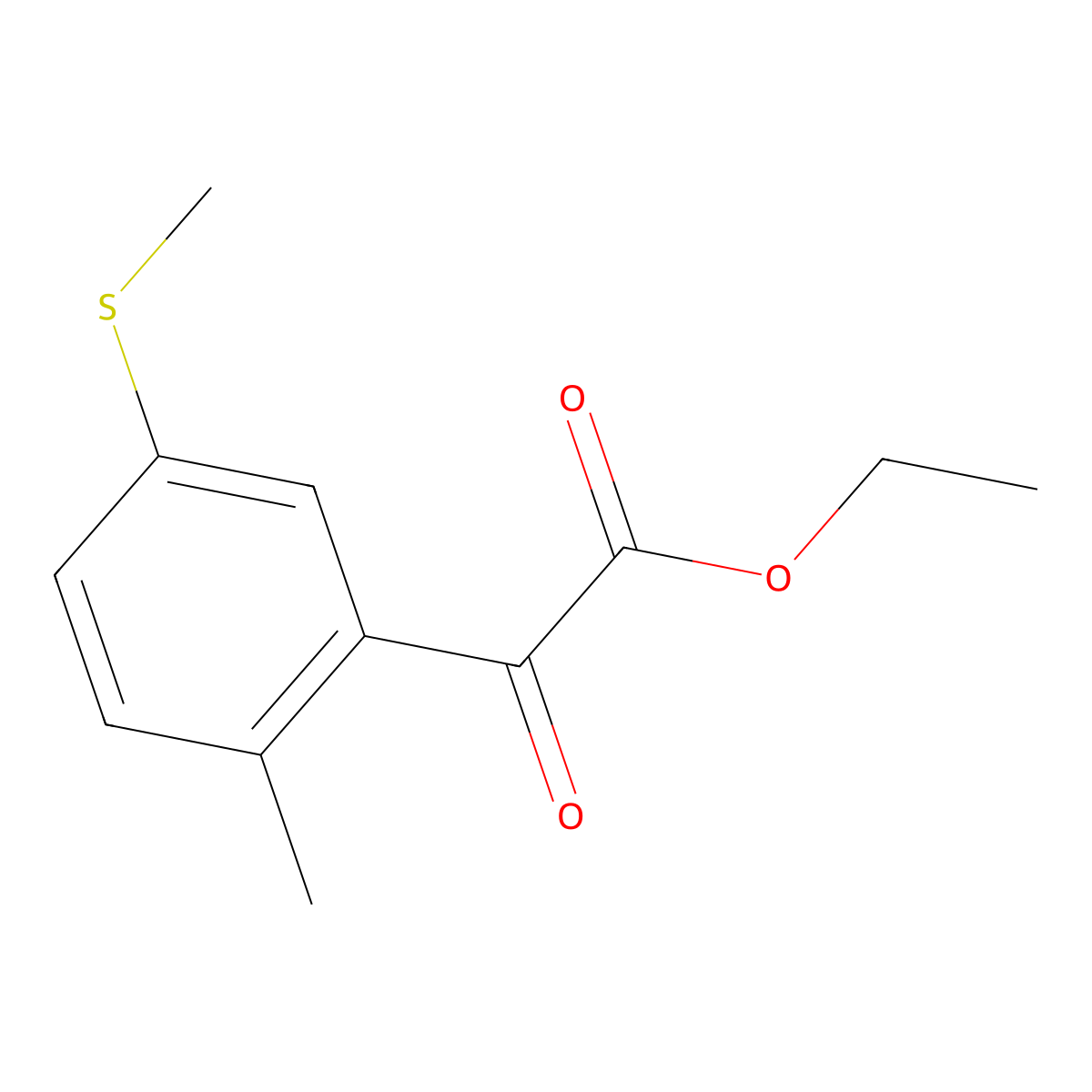Ethyl 2-(2-methyl-5-(methylthio)phenyl)-2-oxoacetate molecular structure, CAS 1897359-83-9