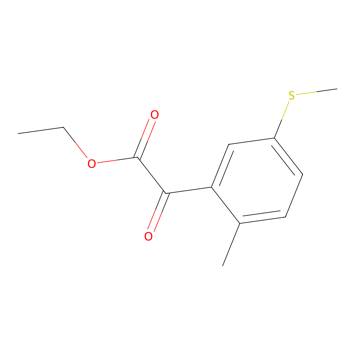 Ethyl 2-(2-methyl-5-(methylthio)phenyl)-2-oxoacetate molecular structure, CAS 1897359-83-9