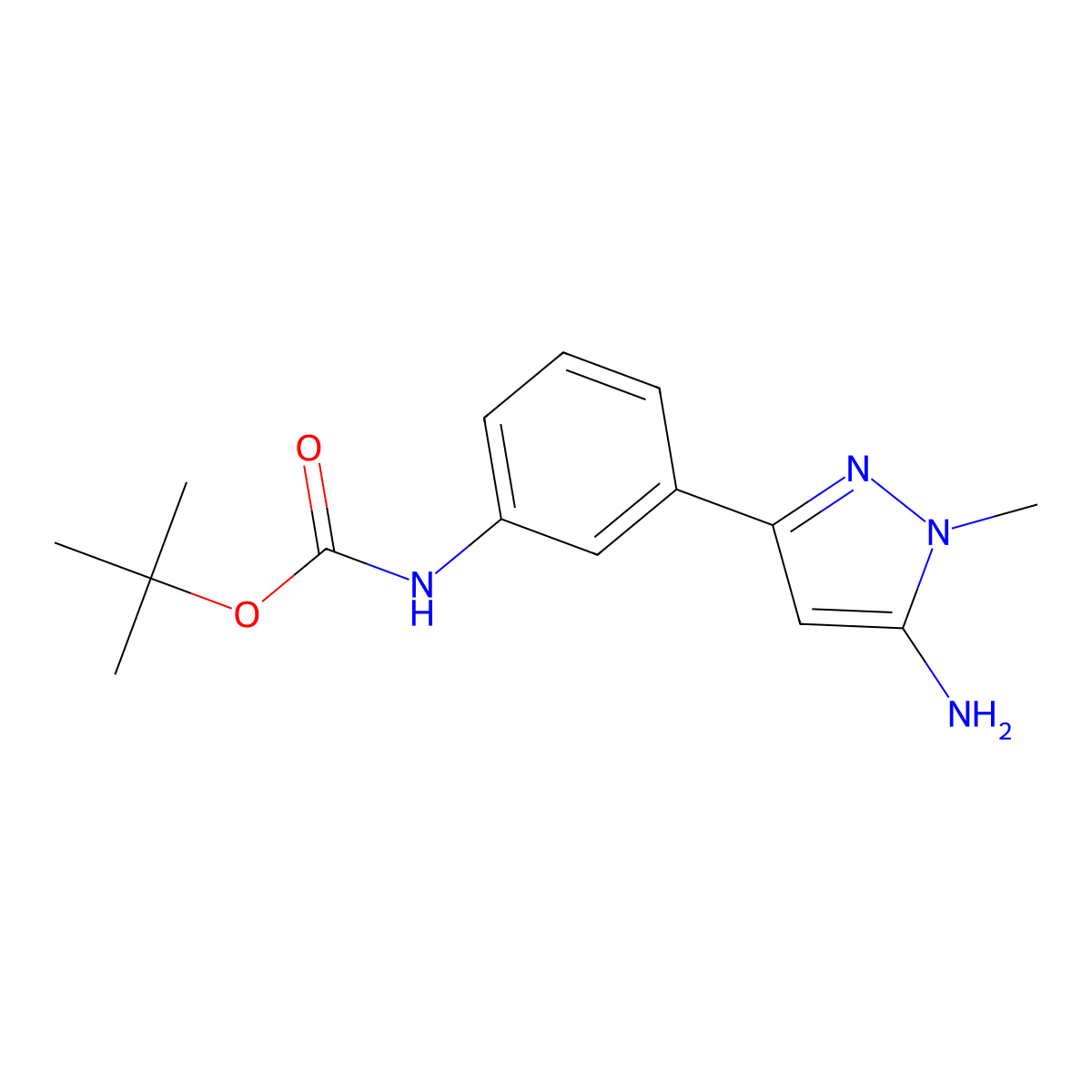 tert-butyl N-[3-(5-amino-1-methyl-1H-pyrazol-3-yl)phenyl]carbamate molecular structure, CAS 1897361-24-8