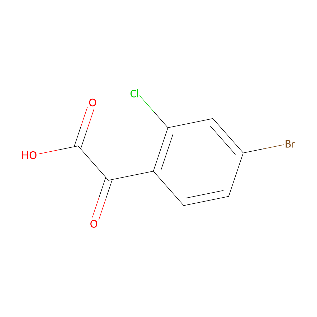 2-(4-Bromo-2-chlorophenyl)-2-oxoacetic acid molecular structure, CAS 1897378-70-9