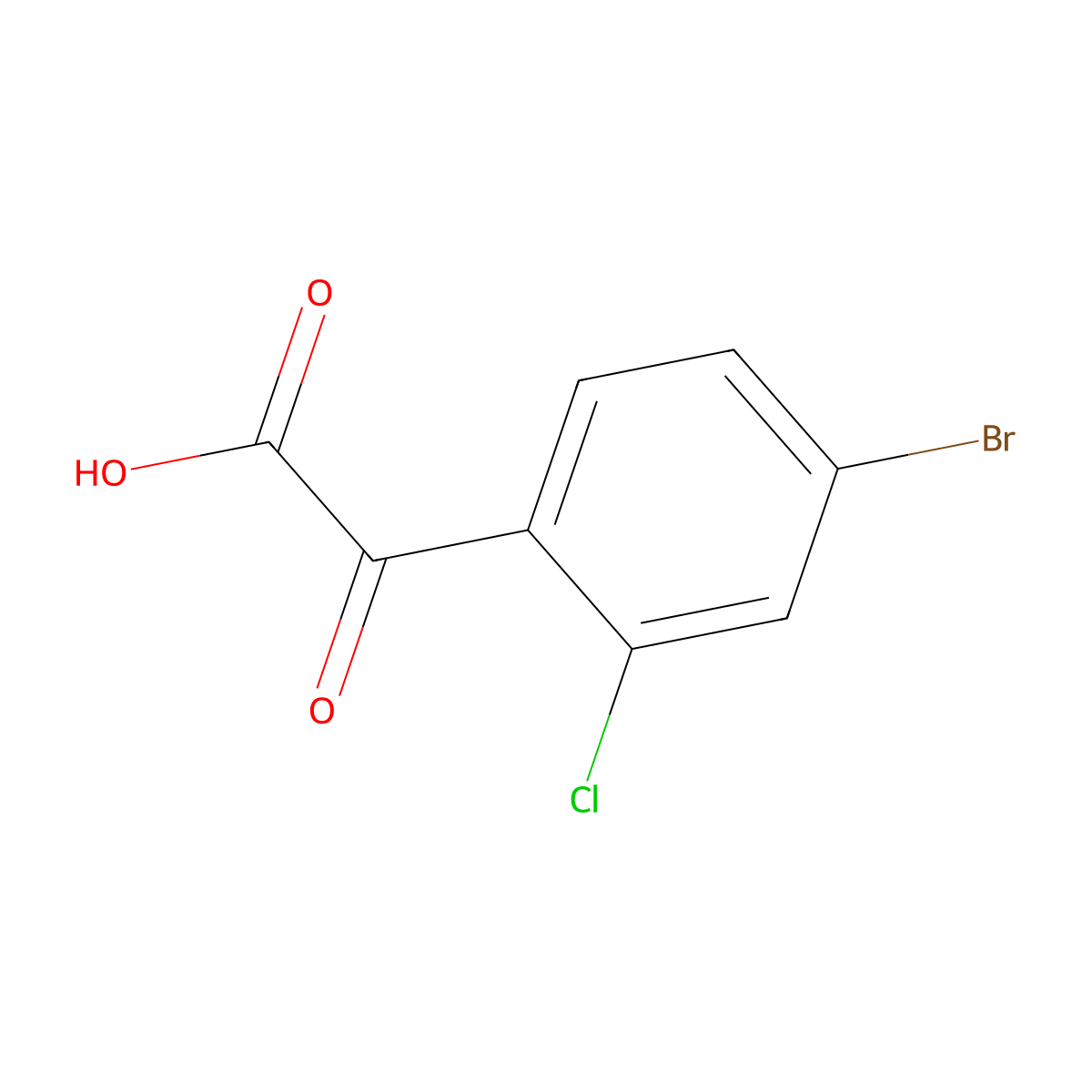 2-(4-Bromo-2-chlorophenyl)-2-oxoacetic acid molecular structure, CAS 1897378-70-9
