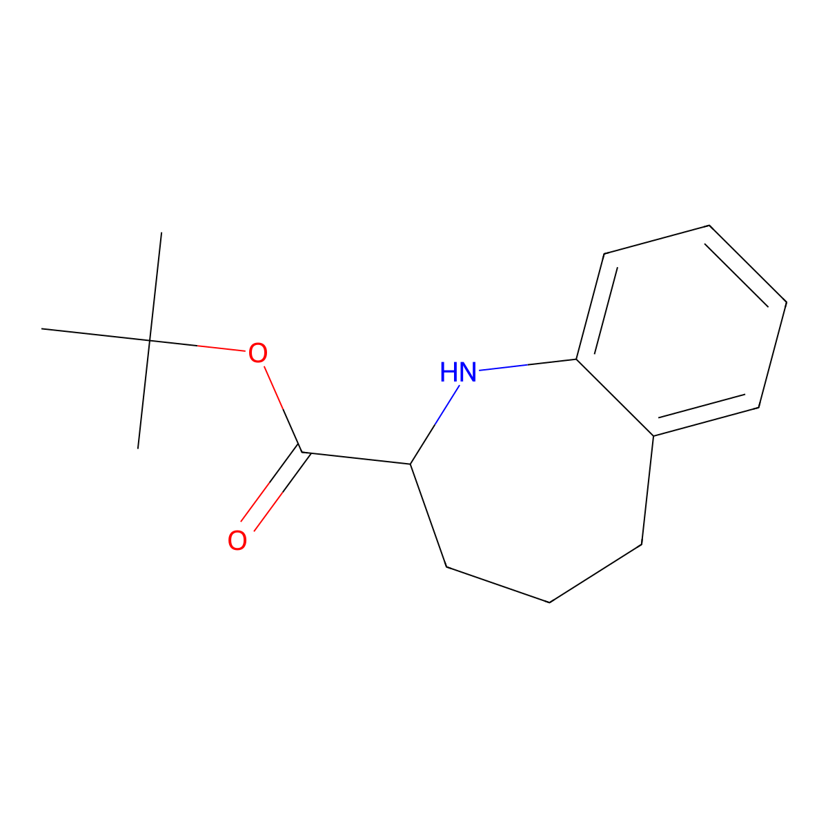tert-butyl 2,3,4,5-tetrahydro-1H-1-benzazepine-2-carboxylate molecular structure, CAS 1897387-56-2